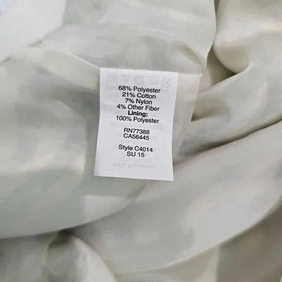 J. CREW F Women Sz 10 Gold Blue White Metallic Jacquard Brocade Skirt Lined Zip - Picture 9 of 10